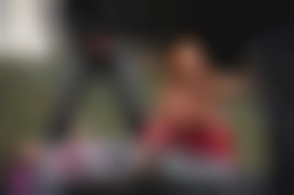 Tarra White, getting fucked by 3 men in the rain #4