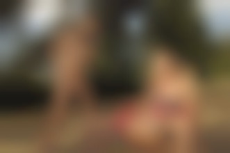 Claire & Aleska, lesbian party at countryside #6