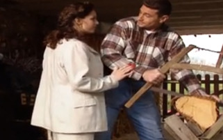 Hardcore fucking in the barn for the lucky handyman and a top skilled brunette