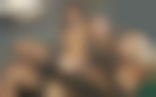 Big strappon on a pool table