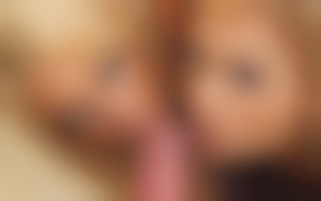 Two hot blond girls sucking and riding hard a huge cock