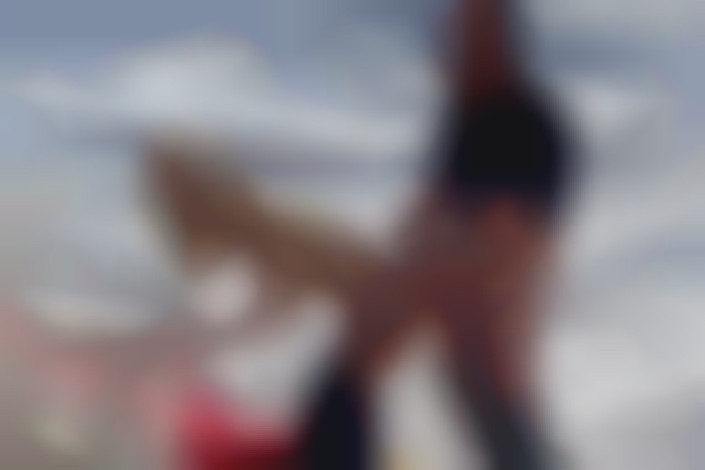 Between two ski slopes