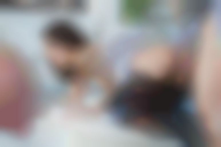 Nikita, being watched by her master