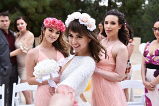 She lures her two bridesmaids, Casey and Athena, over…